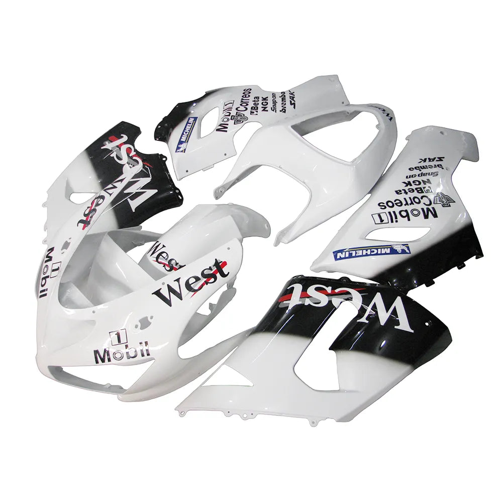 Kawasaki ZX-6R / 636 2005-2006 Black and White WEST Edition tail section fairing detail view 1