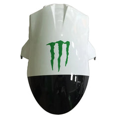 Kawasaki ZX-6R / 636 2005-2006 Black, White, and Green Monster Edition without Logos tail section fairing detail view 6