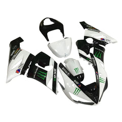 Kawasaki ZX-6R / 636 2005-2006 Black, White, and Green Monster Edition without Logos fairing kit left side view