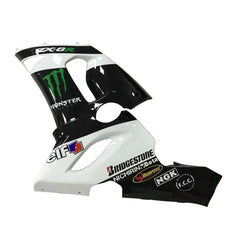 Kawasaki ZX-6R / 636 2005-2006 Black, White, and Green Monster Edition without Logos tail section fairing rear view