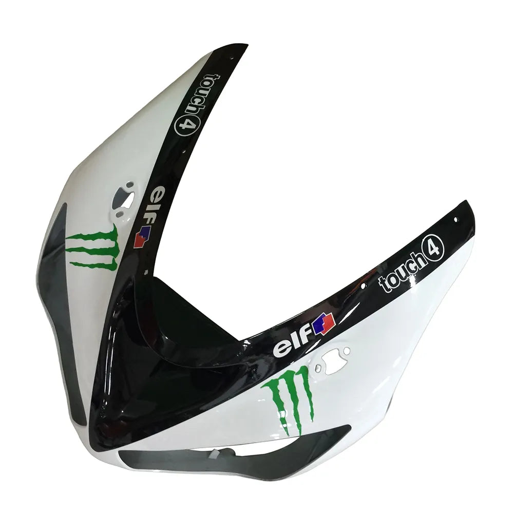 Kawasaki ZX-6R / 636 2005-2006 Black, White, and Green Monster Edition without Logos tail section fairing detail view 5
