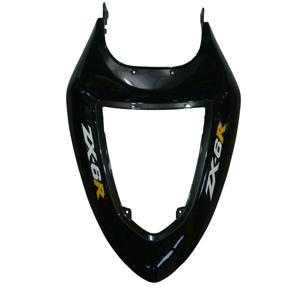 Kawasaki ZX-6R / 636 2005-2006 Lower Cowl Matte Black Decal Style tail section fairing detail view 7