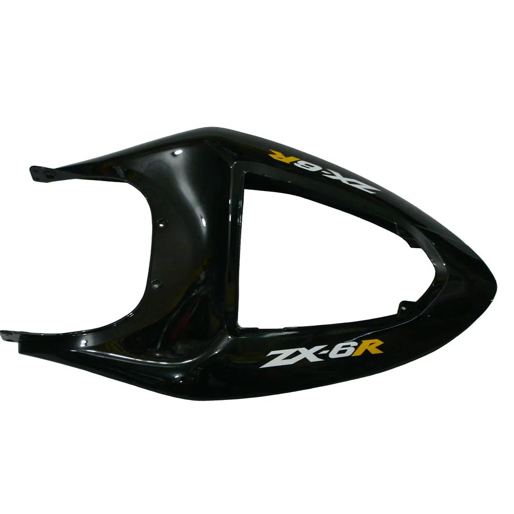 Kawasaki ZX-6R / 636 2005-2006 Lower Cowl Matte Black Decal Style tail section fairing detail view 8