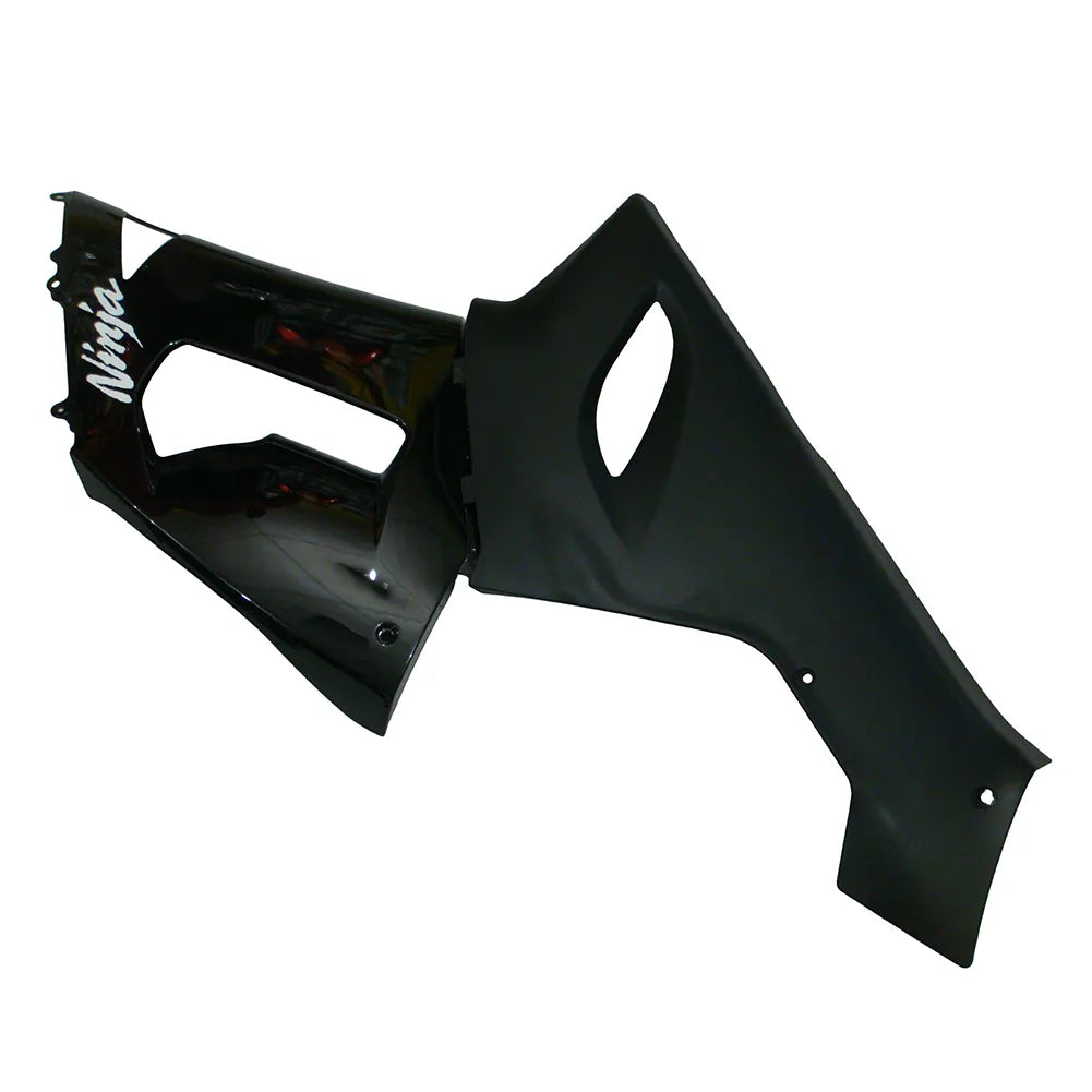 Kawasaki ZX-6R / 636 2005-2006 Lower Cowl Matte Black Decal Style tail section fairing detail view 2