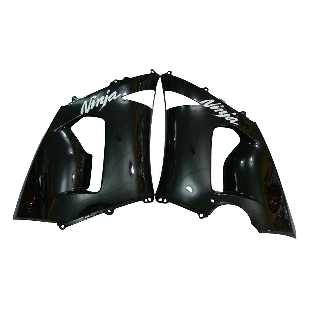Kawasaki ZX-6R / 636 2005-2006 Lower Cowl Matte Black Decal Style tail section fairing detail view 4