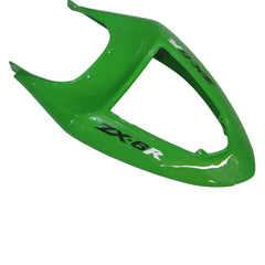 Kawasaki ZX-6R / 636 2005-2006 Matte Black and Green Lettered tail section fairing detail view 5