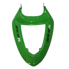 Kawasaki ZX-6R / 636 2005-2006 Matte Black and Green Lettered tail section fairing detail view 6
