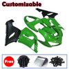 Kawasaki ZX-6R / 636 2005-2006 Matte Black and Green Lettered Fairing Kit