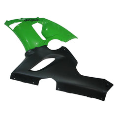 Kawasaki ZX-6R / 636 2005-2006 Matte Black and Green Lettered tail section fairing rear view