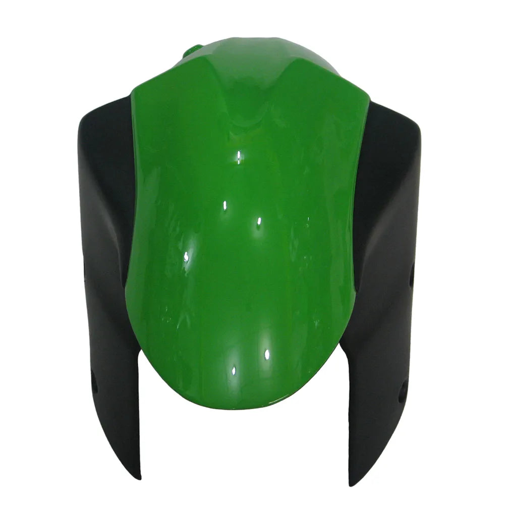 Kawasaki ZX-6R / 636 2005-2006 Matte Black and Green Lettered tail section fairing detail view 1
