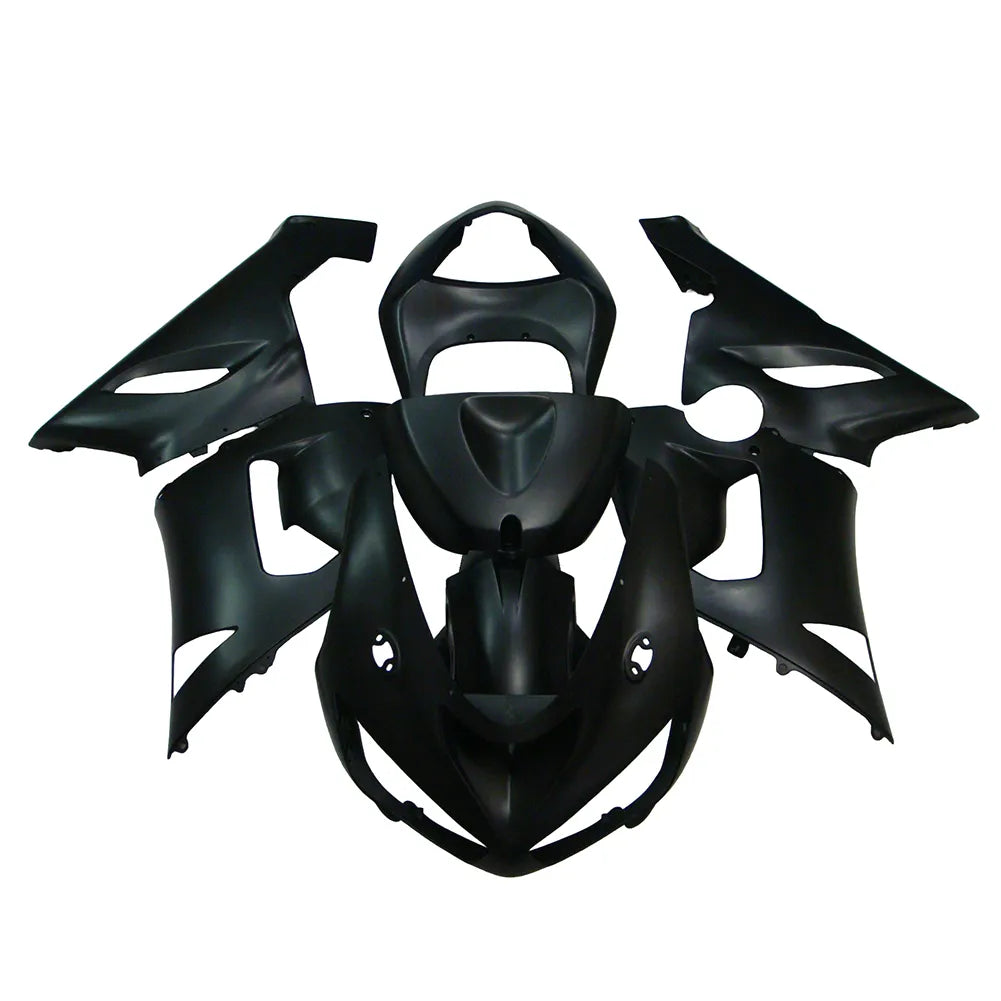 Kawasaki ZX-6R / 636 2005-2006 Matte Black No Lettering fairing kit detail detail view 1