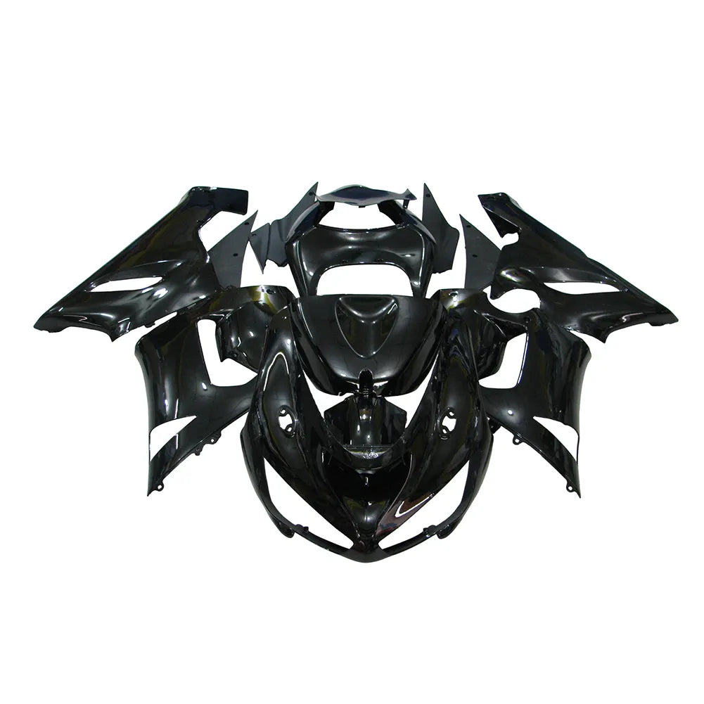 Kawasaki ZX-6R / 636 2005-2006 Solid Gloss Black fairing kit detail detail view 1