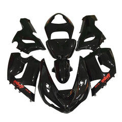 Kawasaki ZX-6R / 636 2005-2006 Gloss Black Lettered full fairing kit set view