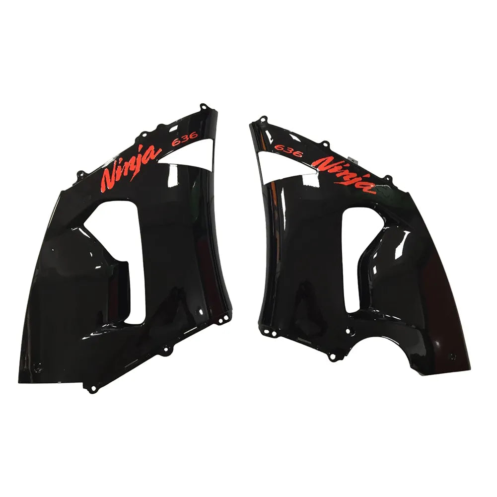 Kawasaki ZX-6R / 636 2005-2006 Gloss Black Lettered tail section fairing rear view