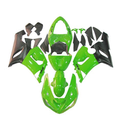Kawasaki ZX-6R / 636 2005-2006 Black and Green full fairing kit set view