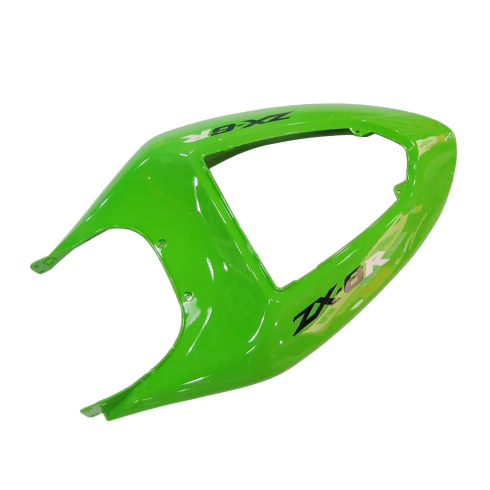 Kawasaki ZX-6R / 636 2005-2006 Black and Green tail section fairing detail view 3
