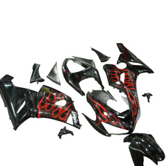 Kawasaki ZX-6R / 636 2005-2006 Red Flame Style fairing kit left side view