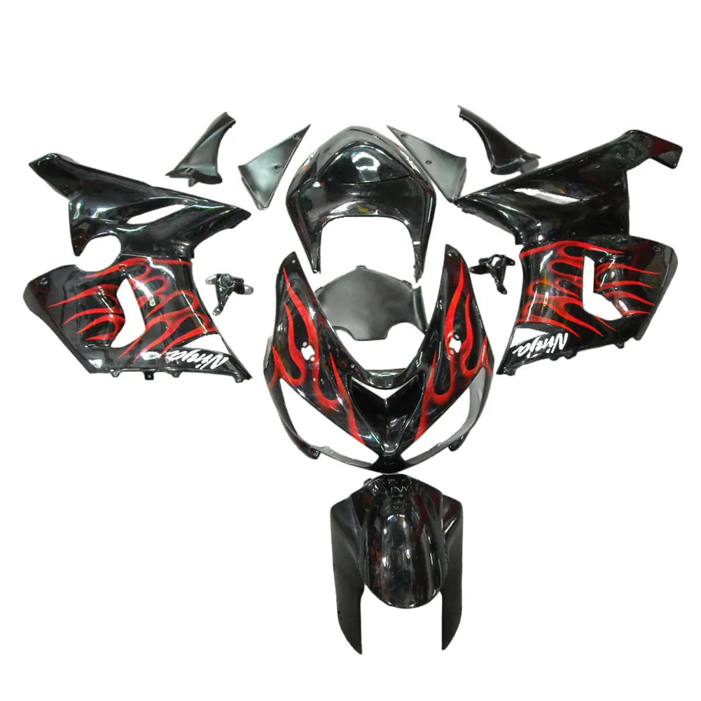 Kawasaki ZX-6R / 636 2005-2006 Red Flame Style fairing kit front view