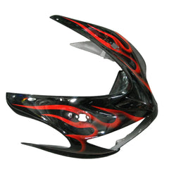 Kawasaki ZX-6R / 636 2005-2006 Red Flame Style tail section fairing detail view 2