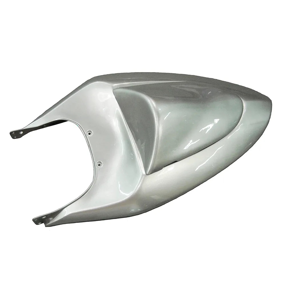 Kawasaki ZX-6R / 636 2005-2006 Red, Silver, and Flame Lettered tail section fairing detail view 5