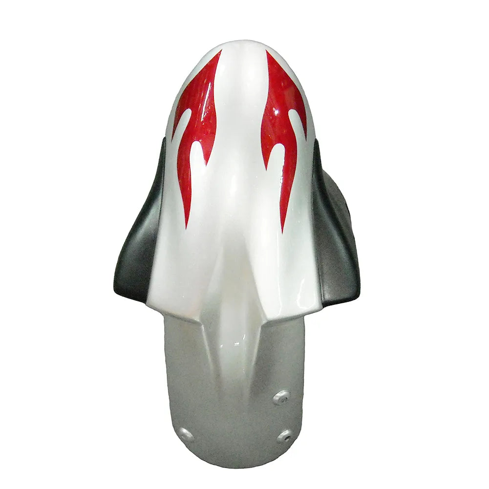 Kawasaki ZX-6R / 636 2005-2006 Red, Silver, and Flame Lettered tail section fairing detail view 6