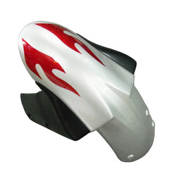 Kawasaki ZX-6R / 636 2005-2006 Red, Silver, and Flame Lettered tail section fairing detail view 7