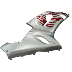 Kawasaki ZX-6R / 636 2005-2006 Red, Silver, and Flame Lettered tail section fairing detail view 2
