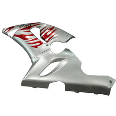 Kawasaki ZX-6R / 636 2005-2006 Red, Silver, and Flame Lettered tail section fairing detail view 1