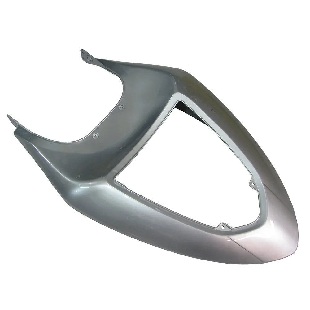 Kawasaki ZX-6R / 636 2005-2006 Red, Silver, and Flame Unlettered tail section fairing detail view 4