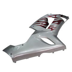 Kawasaki ZX-6R / 636 2005-2006 Red, Silver, and Flame Unlettered tail section fairing side view