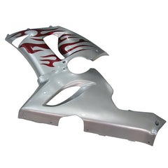 Kawasaki ZX-6R / 636 2005-2006 Red, Silver, and Flame Unlettered tail section fairing rear view