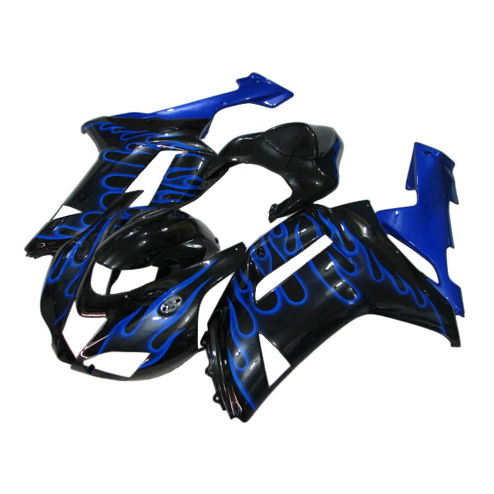 Kawasaki ZX-6R / 636 2007-2008 Blue Flame fairing kit left side view