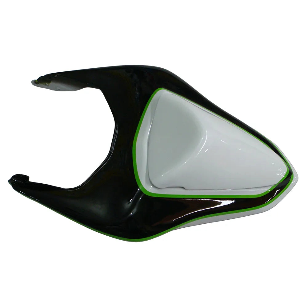 Kawasaki ZX-6R / 636 2007-2008 Green, White, and Black without Logos tail section fairing detail view 9