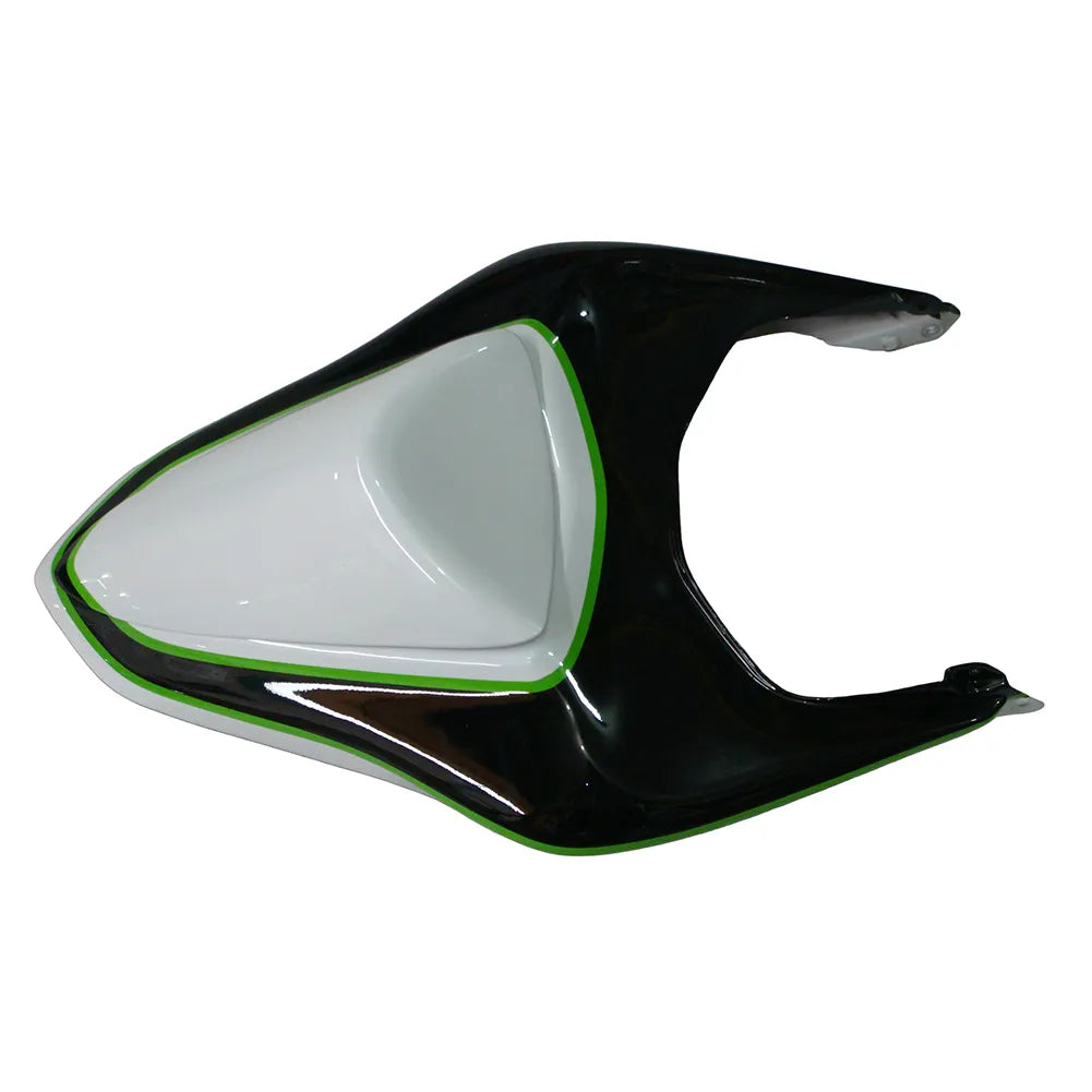 Kawasaki ZX-6R / 636 2007-2008 Green, White, and Black without Logos tail section fairing detail view 10