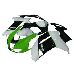 Kawasaki ZX-6R / 636 2007-2008 Green, White, and Black without Logos tail section fairing side view