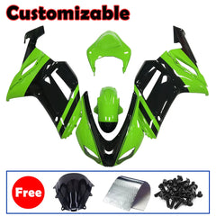 Kawasaki ZX-6R / 636 2007-2008 Green and Black B Fairing Kit