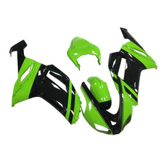 Kawasaki ZX-6R / 636 2007-2008 Green and Black B full fairing kit set view