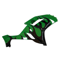Kawasaki ZX-6R / 636 2007-2008 Green, Black, and Flame tail section fairing side view