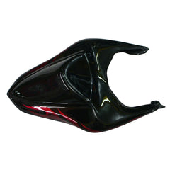 Kawasaki ZX-6R / 636 2007-2008 Black and Red Flame A without Logos tail section fairing detail view 8