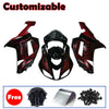 Kawasaki ZX-6R / 636 2007-2008 Black and Red Flame A Fairing Kit without Logos