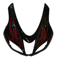 Kawasaki ZX-6R / 636 2007-2008 Black and Red Flame A without Logos tail section fairing detail view 5