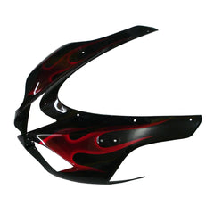 Kawasaki ZX-6R / 636 2007-2008 Black and Red Flame A without Logos tail section fairing detail view 6