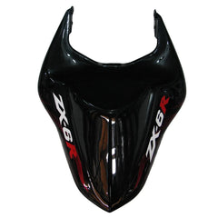 Kawasaki ZX-6R / 636 2007-2008 Black and Red Flame B without Logos tail section fairing detail view 5