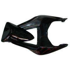 Kawasaki ZX-6R / 636 2007-2008 Black and Red Flame B without Logos tail section fairing detail view 7