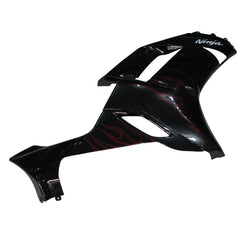 Kawasaki ZX-6R / 636 2007-2008 Black and Red Flame B without Logos tail section fairing rear view