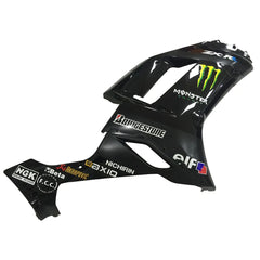 Kawasaki ZX-6R / 636 2007-2008 Black and Green Monster Edition without Logos tail section fairing side view