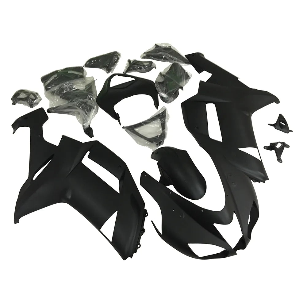 Kawasaki ZX-6R / 636 2007-2008 Matte Black full fairing kit set view