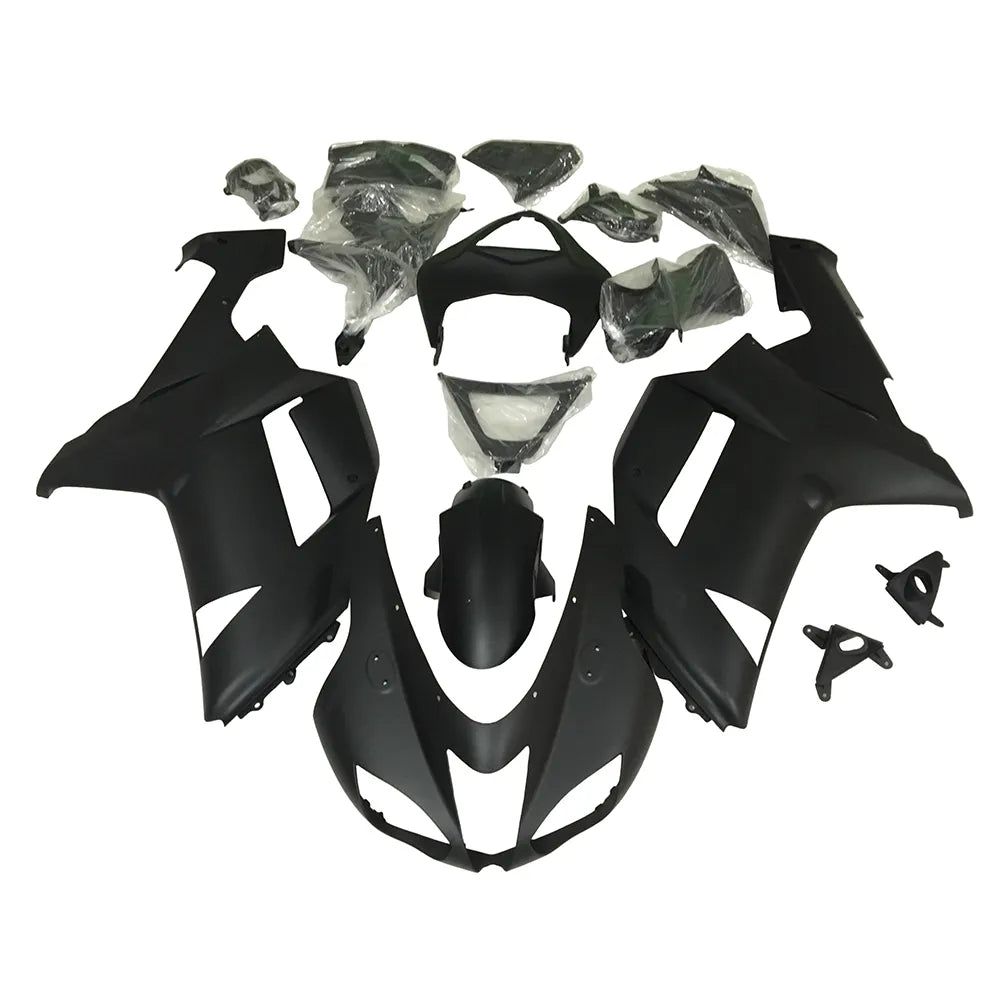 Kawasaki ZX-6R / 636 2007-2008 Matte Black fairing kit front view