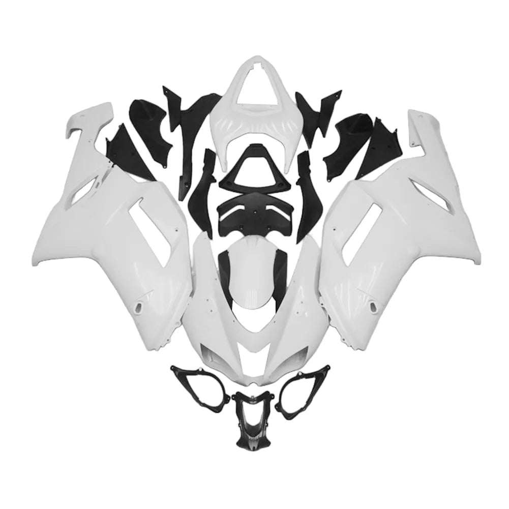 Kawasaki ZX-6R / 636 2007-2008 Plain White full fairing kit set view