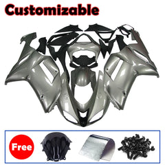 Kawasaki ZX-6R / 636 2007-2008 Silver and Black Fairing Kit